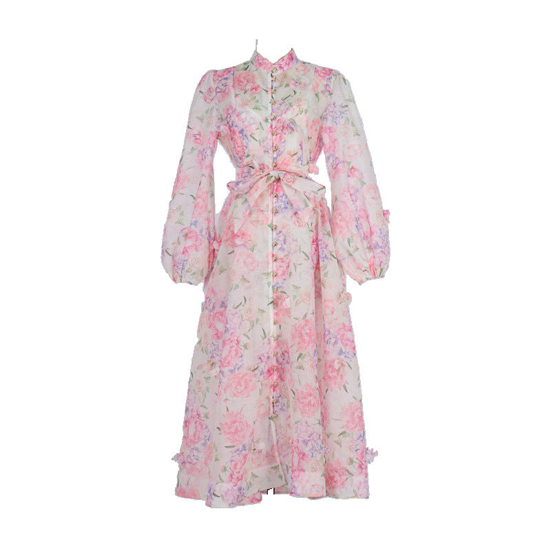 Catwalk Design Sense Hanging Flower Long Dresses