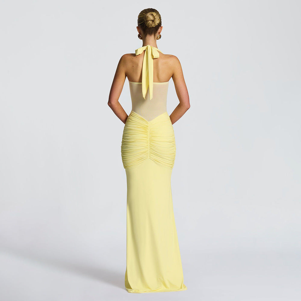 Women's Mesh Stitching Elegant Fishtail Ribbon For Dress