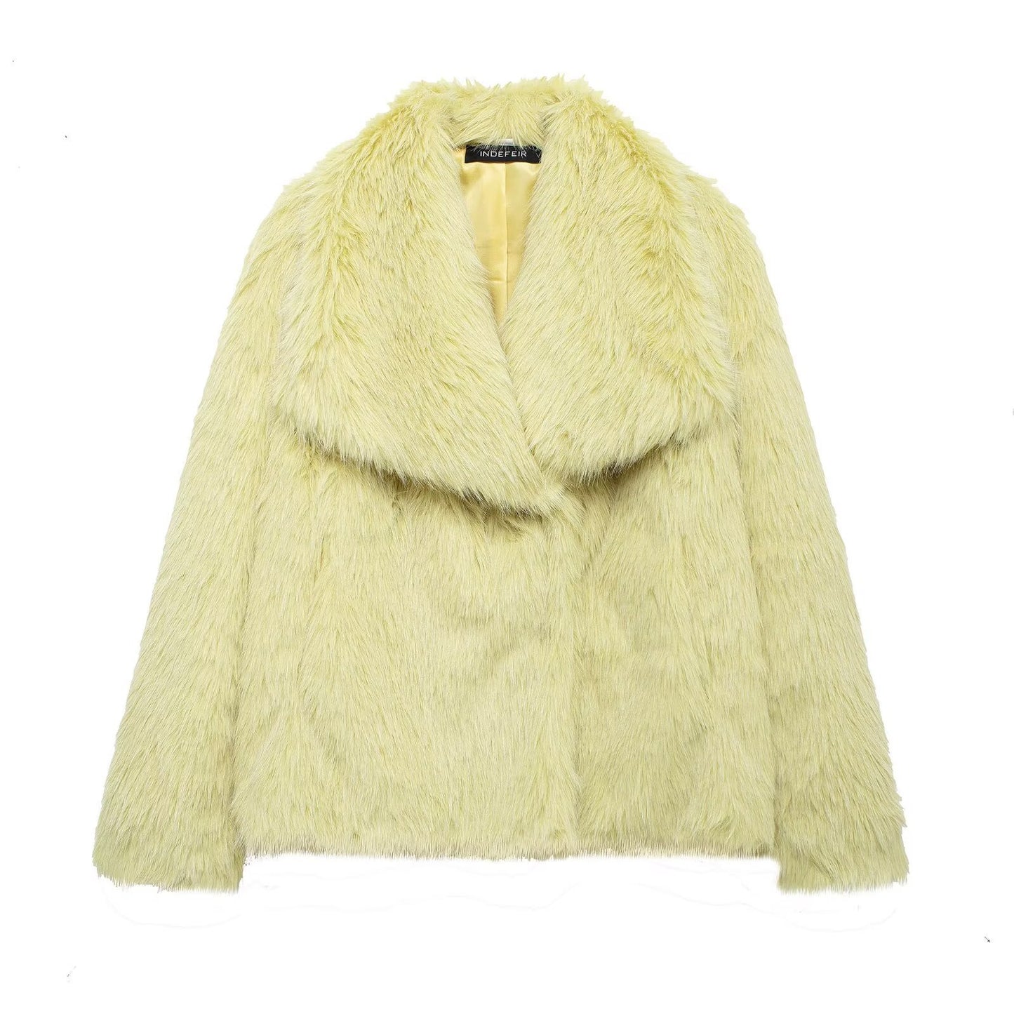 Women's Winter Street Fashion Artificial Fur Effect Coats
