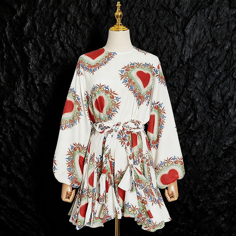 Women's Bohemian Retro Vacation Style Ruffled Waist Trimming Dresses