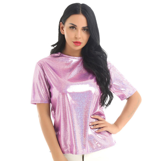 Women's Loose T-shirt Summer Solid Color Elegant Blouses