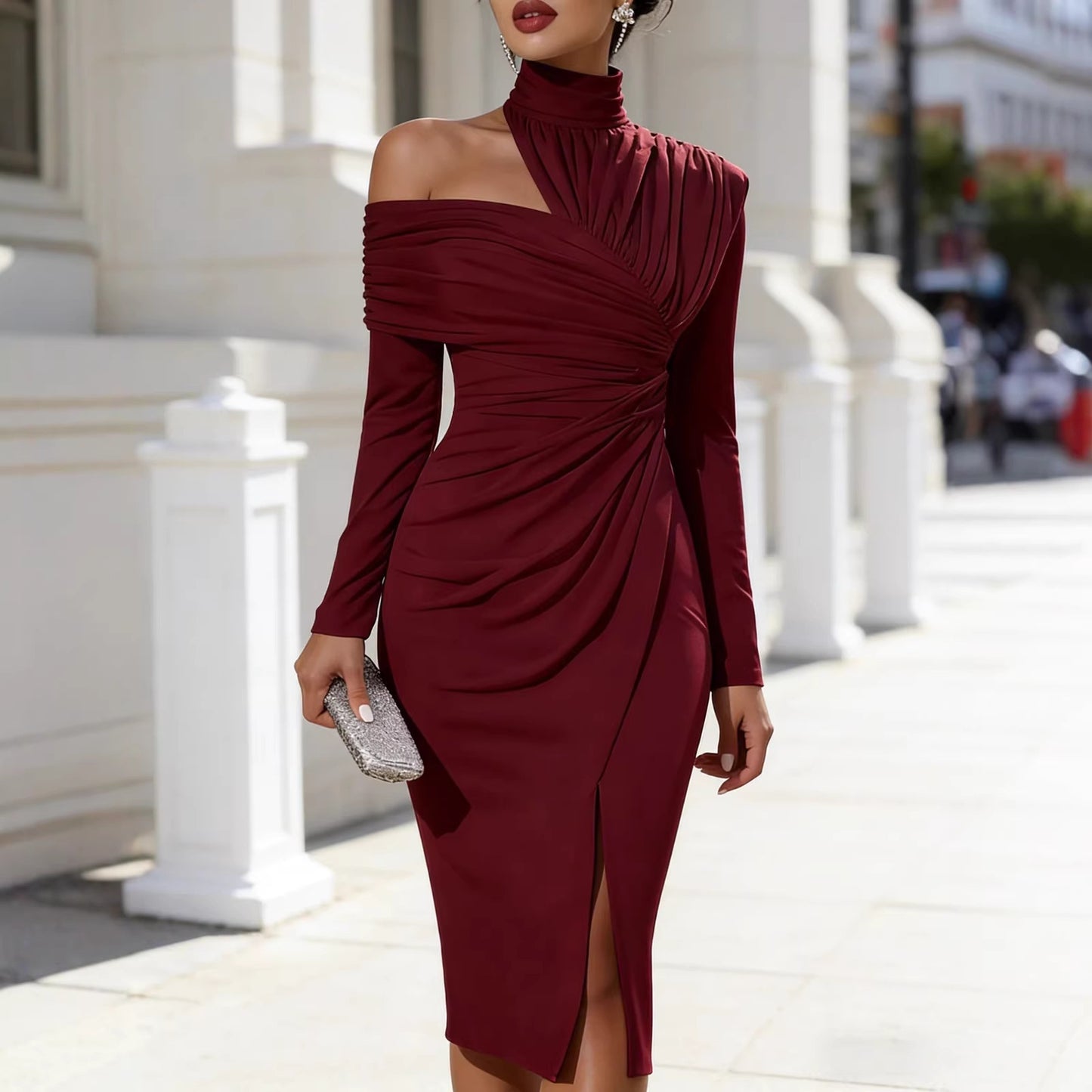 Women's Spring Solid Color Elegant Graceful Casual Dress