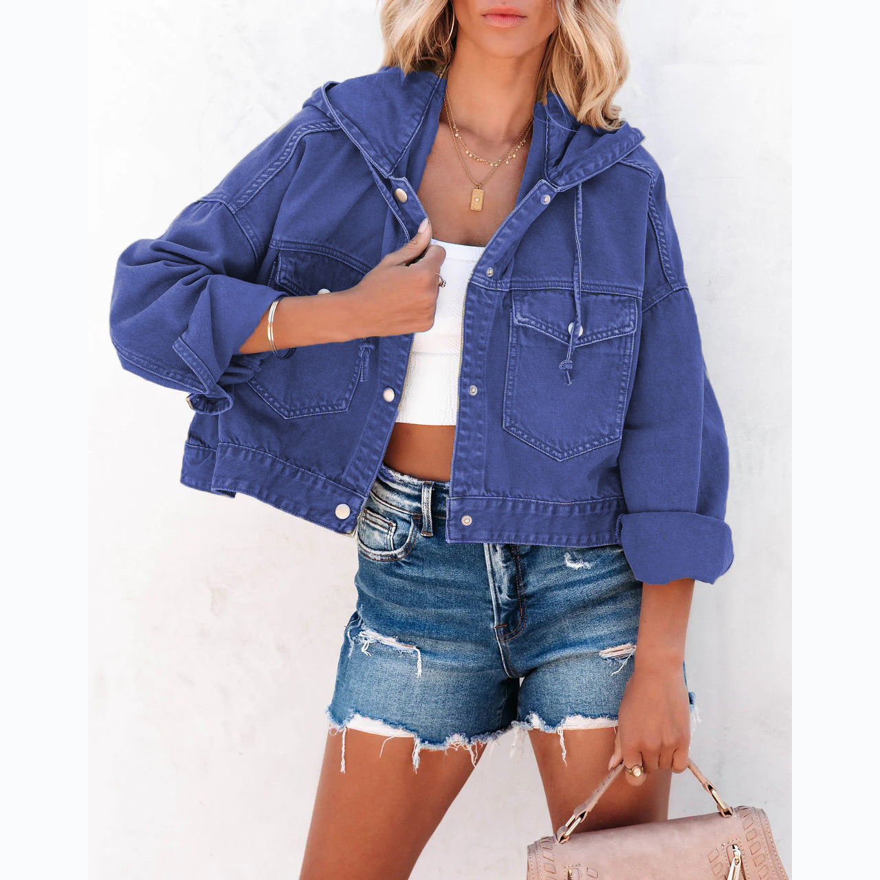 Denim Female Street Hipster Hoodie With Jackets