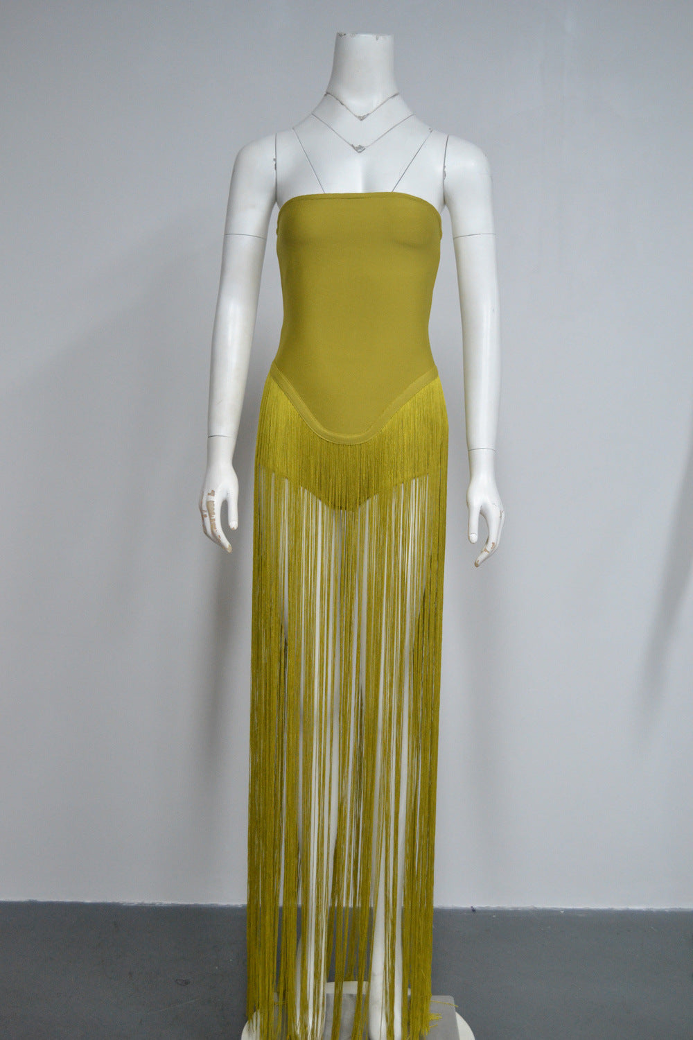 Women's Dignified Sense Of Design Tassel Stitching Tube One-piece Summer Tops