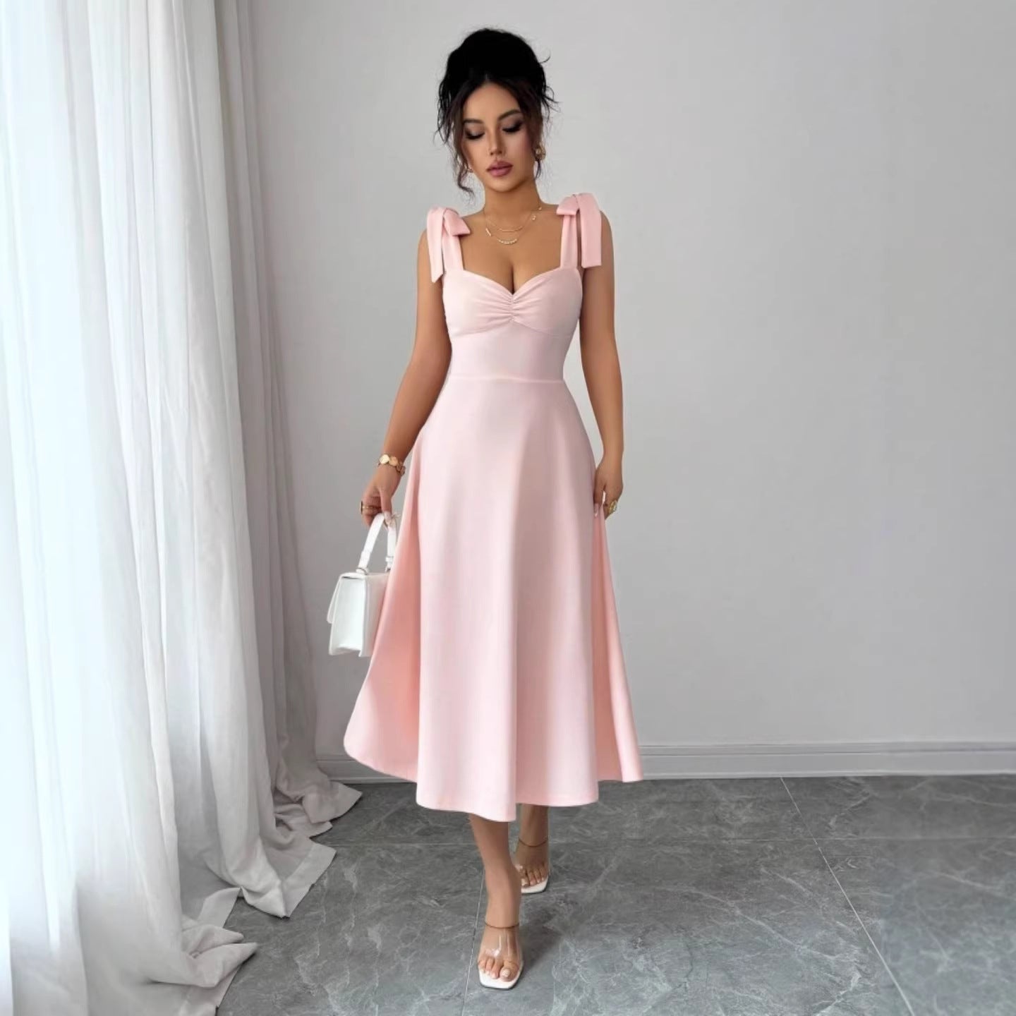Women's Elegant Solid Color Strap Formal Dress