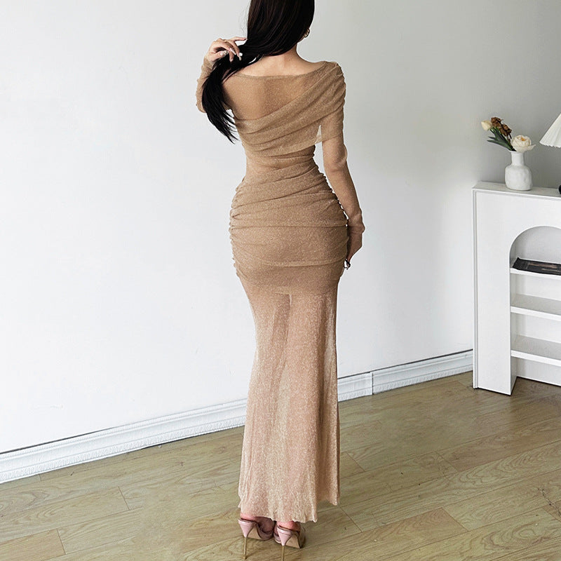 Women's Color Slim Fit High Waist Fashion Dresses