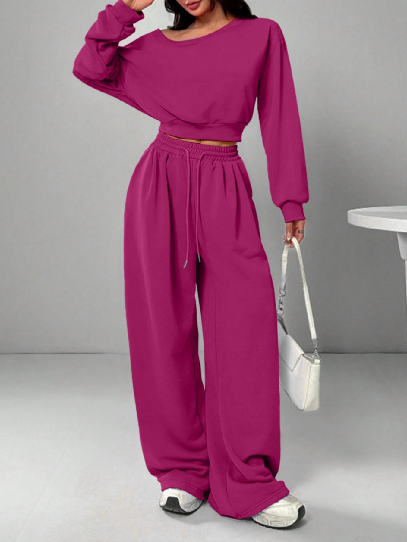 Yuan Winter Thermal Extra Thick With Fleece Waist Trimming Sweatshirt Fashion Casual Suit