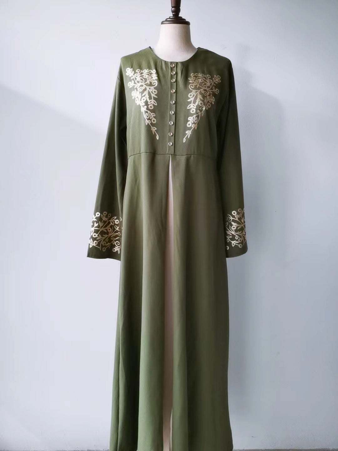 Long Contrast Color Slim Fit Temperament Bronzing Dress