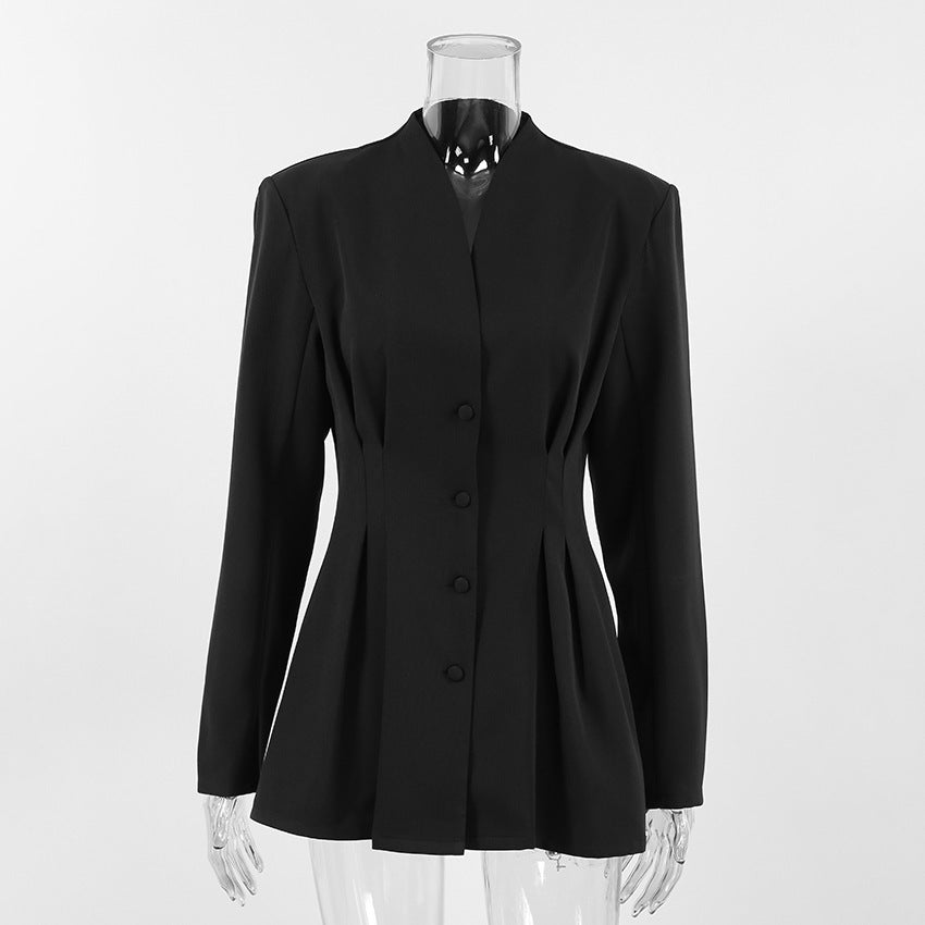 Women's Elegant Slim Fit Black Small Commuter Jackets