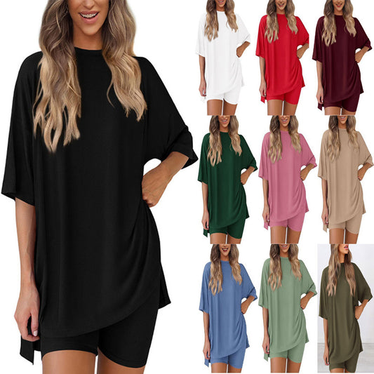 Women's Solid Color Pajamas Loose Slimming Home Fashion Casual Suit