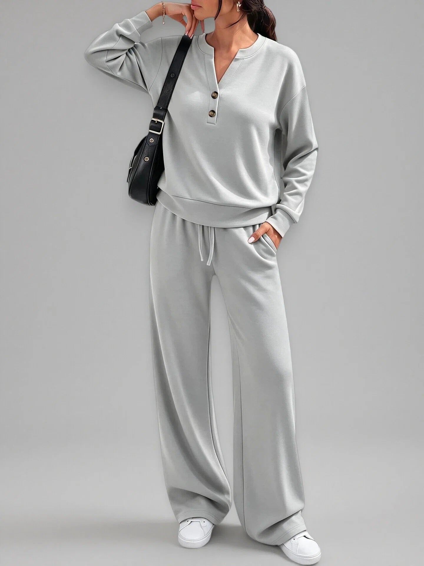 Women's Loose-fitting Long Sleeves Sports Two-piece Fashion Casual Suit