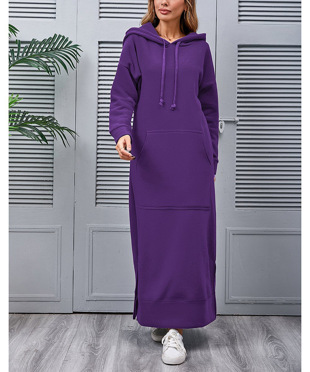 Loose Oversized Knit Hooded Brushed Hoody Casual Fashion Large Dress