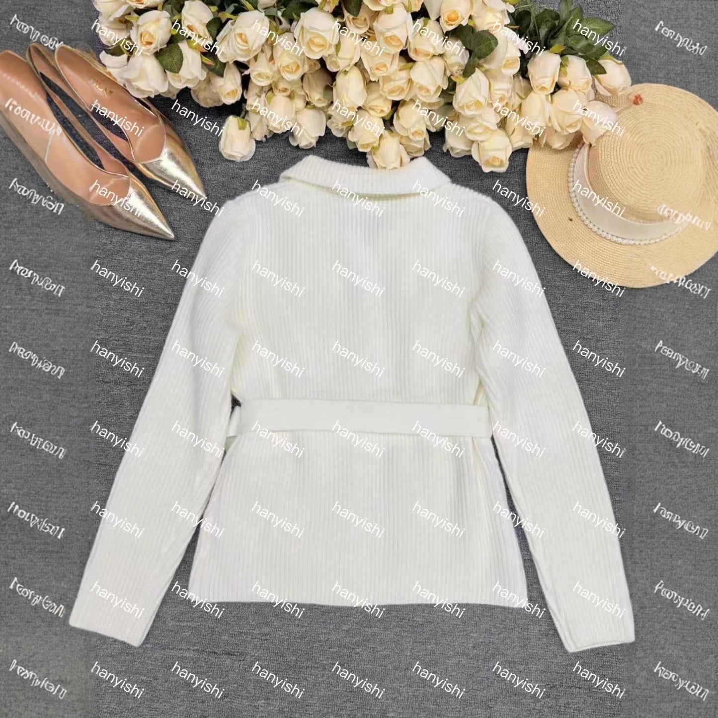 Women's Elegant Casual Solid Color With Belt Thickened Women's Sweater