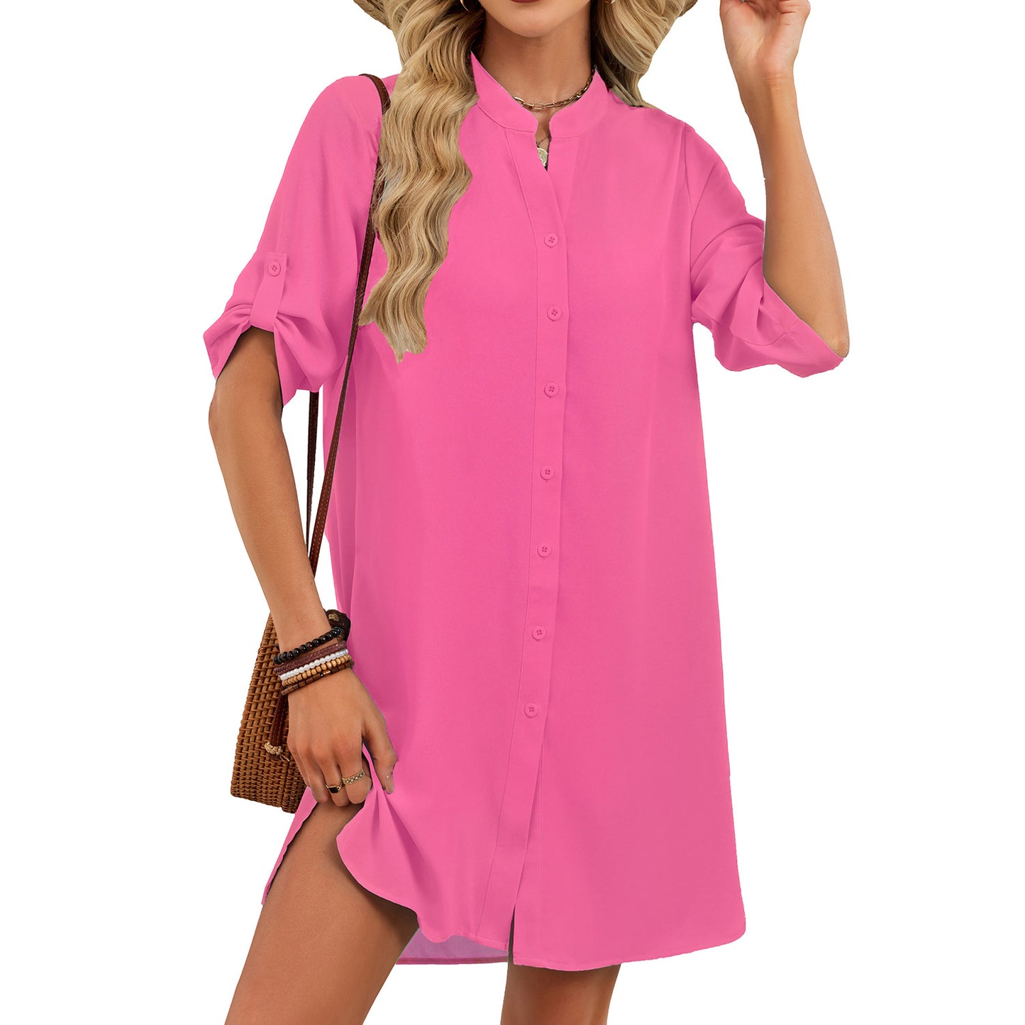 Versatile Beautiful Fashion Women's Shirt Button Dress