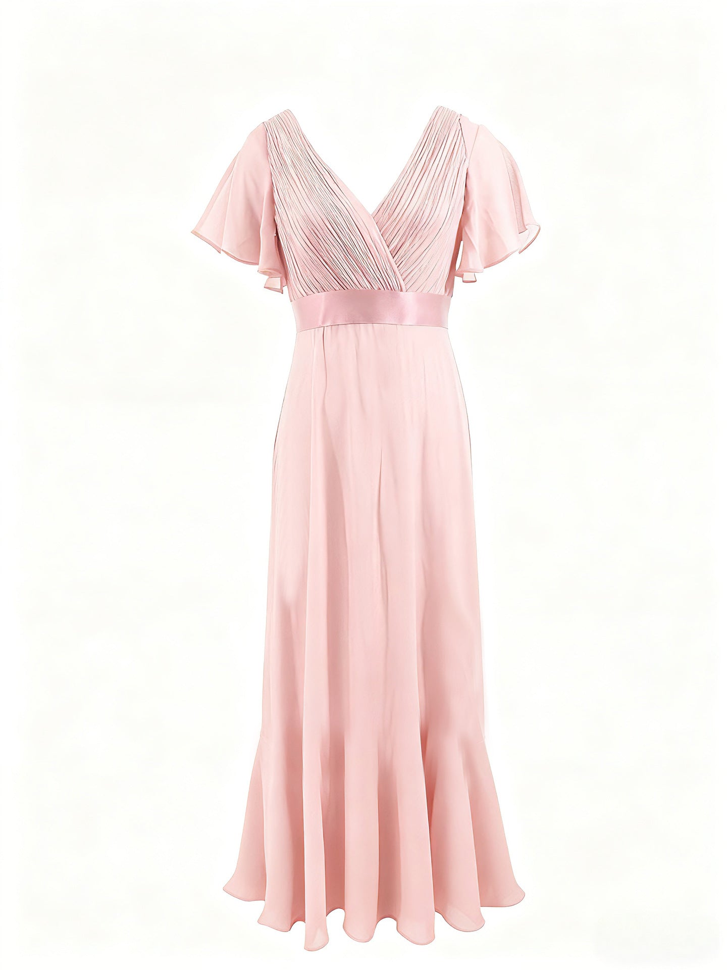Women's Style Retro Bell Sleeve Waist Dress Chiffon Large For Dresses
