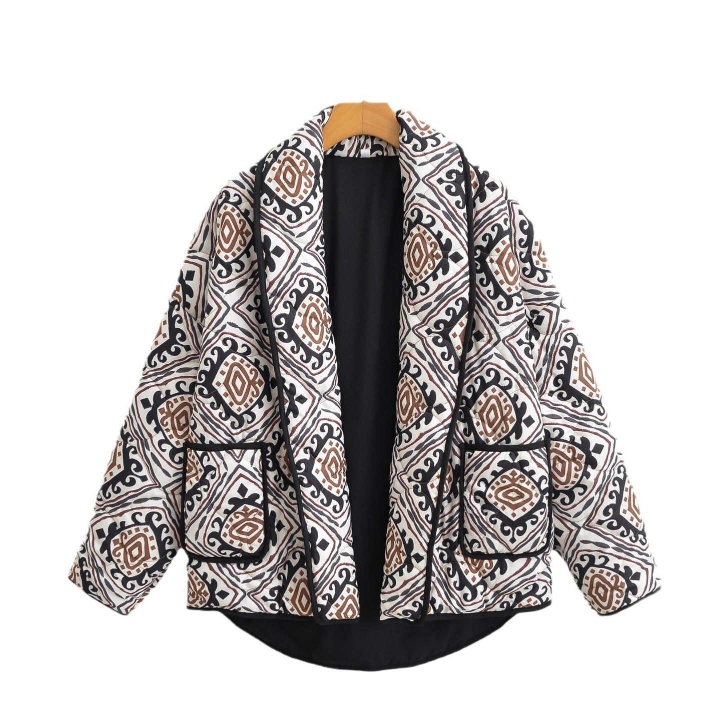 Fake Two Pieces Contrast Color Small Coats