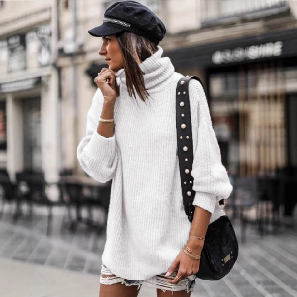 Women's Long Sleeve Solid Color Loose Knit Sweaters