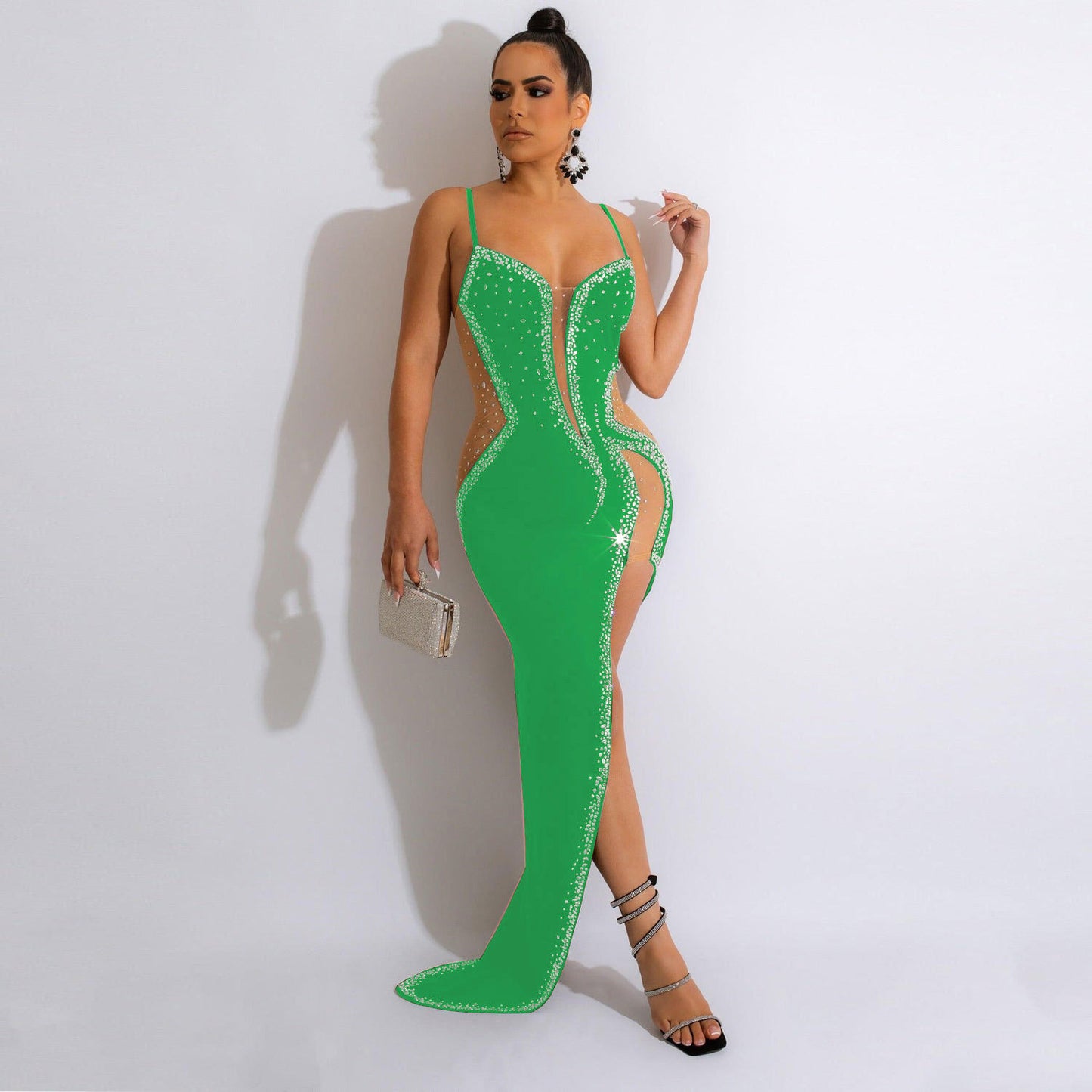Pretty Classic Sexy Rhinestone Strap Dress Suits