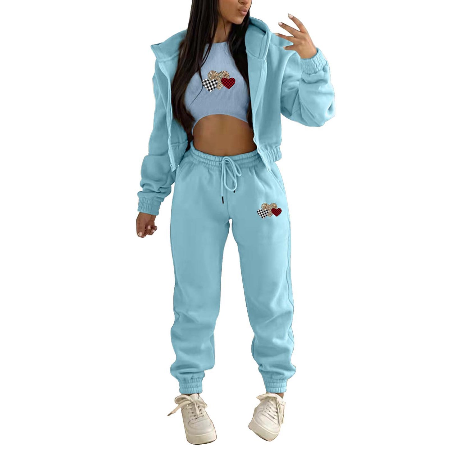 Women's Hoody Letter Printed Hooded Sports Casual Suits