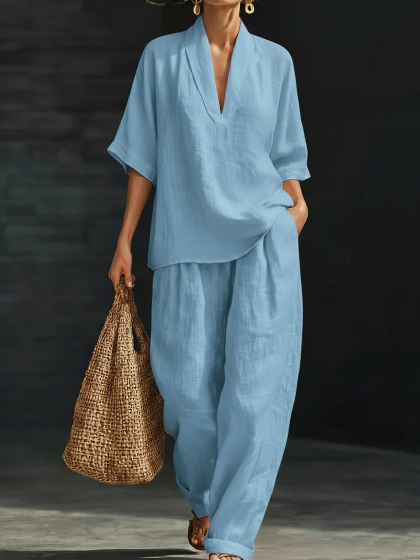 Women's Loose Leisure Simple Solid Color Two-piece Fashion Casual Suit