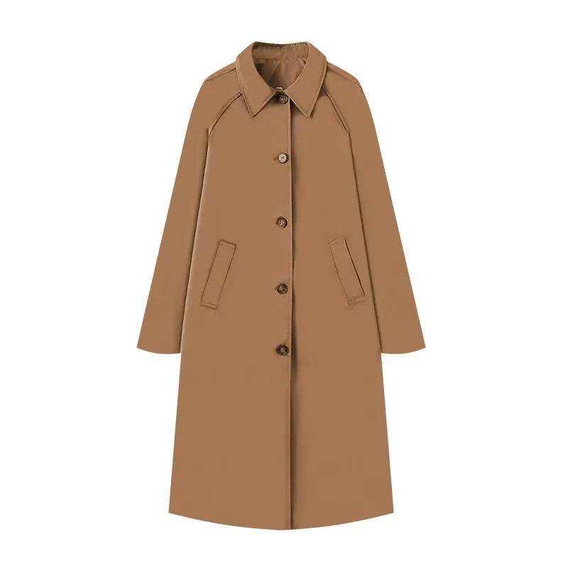 Women's Elegant Lapel Single Breasted Trench Tooling Coats