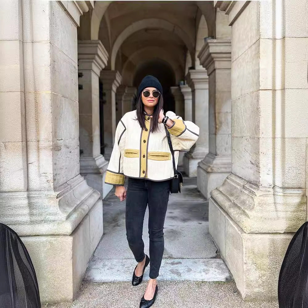Women's Charming Creative Fashion Color Contrast Coats