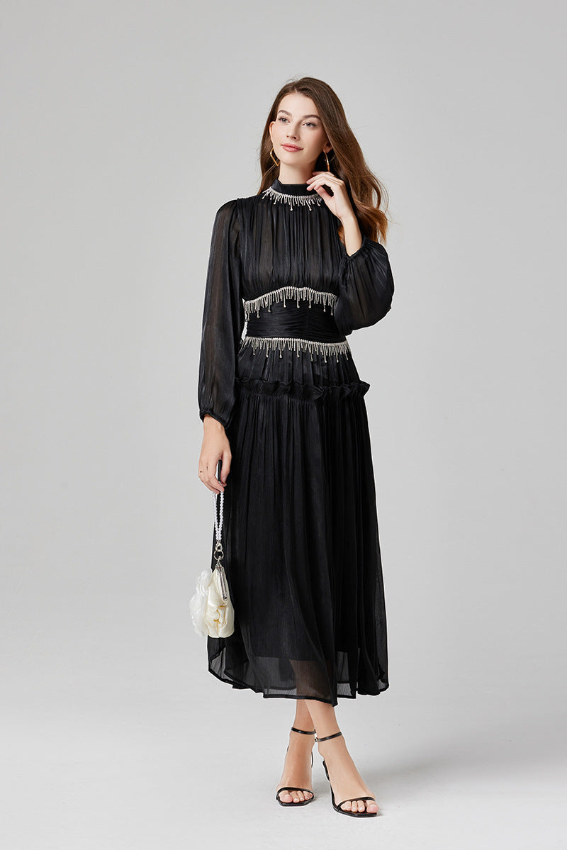 Design Fimbrilla Diamond Decorations Luminous Pleated Dresses