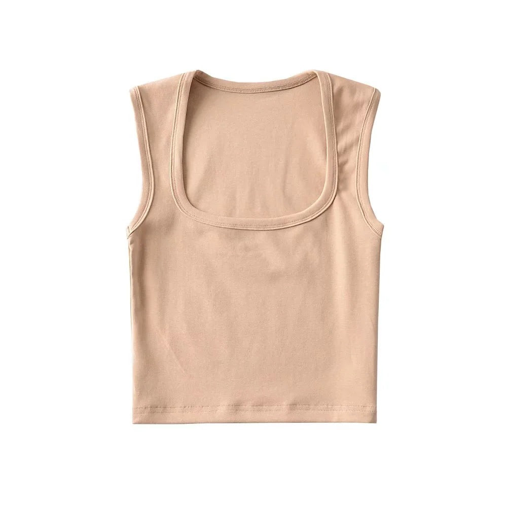 Women's Summer Sexy Deep Square Collar Tight-fitting Tops