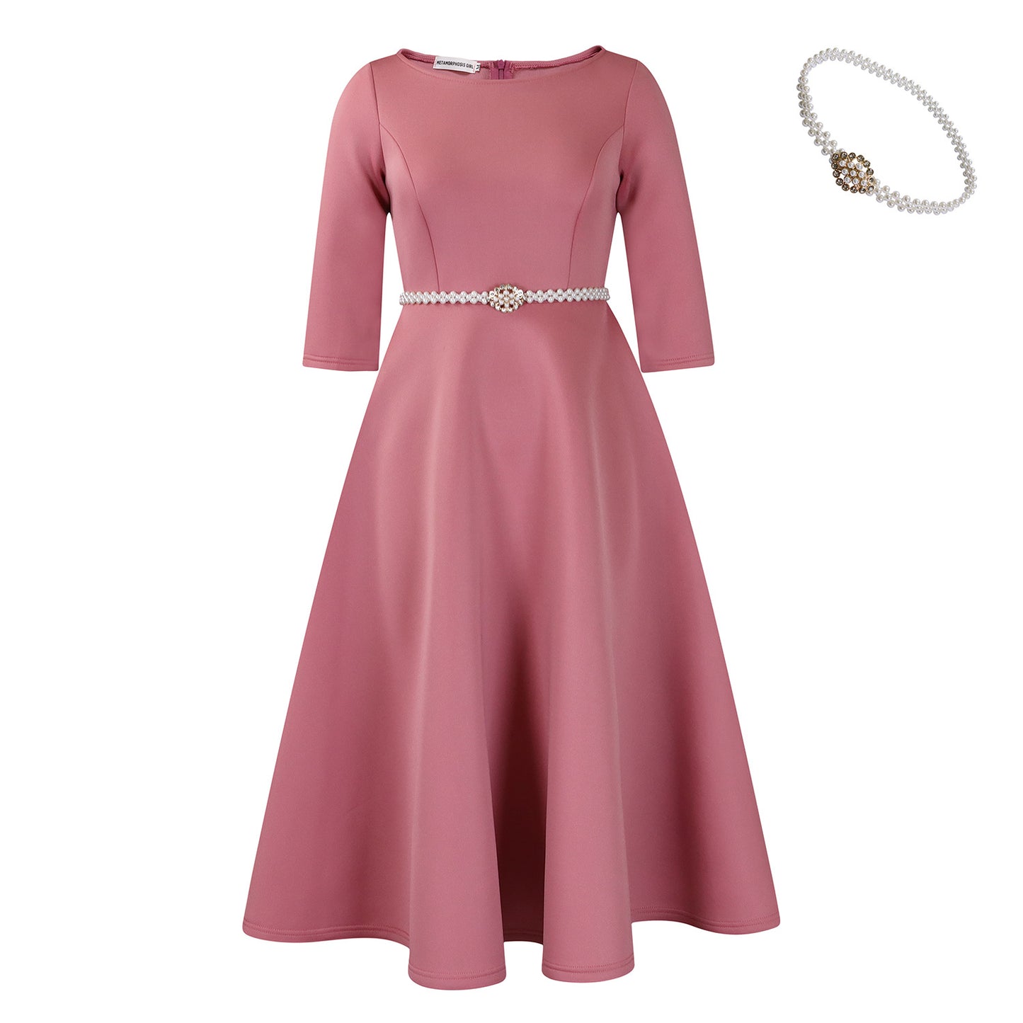 Pretty Solid Color Large Swing Elegant Dress
