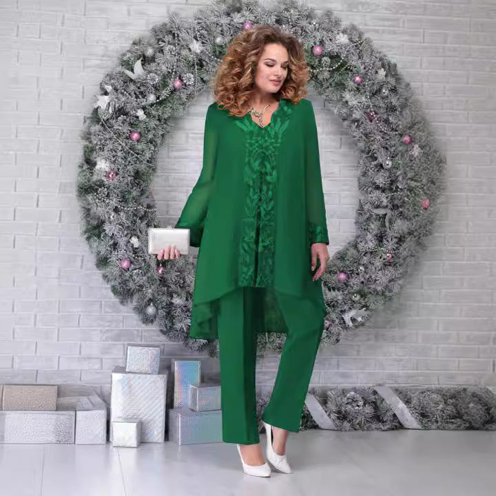 Women's Large Dress Stitching Embroidered Temperament Commute Suits