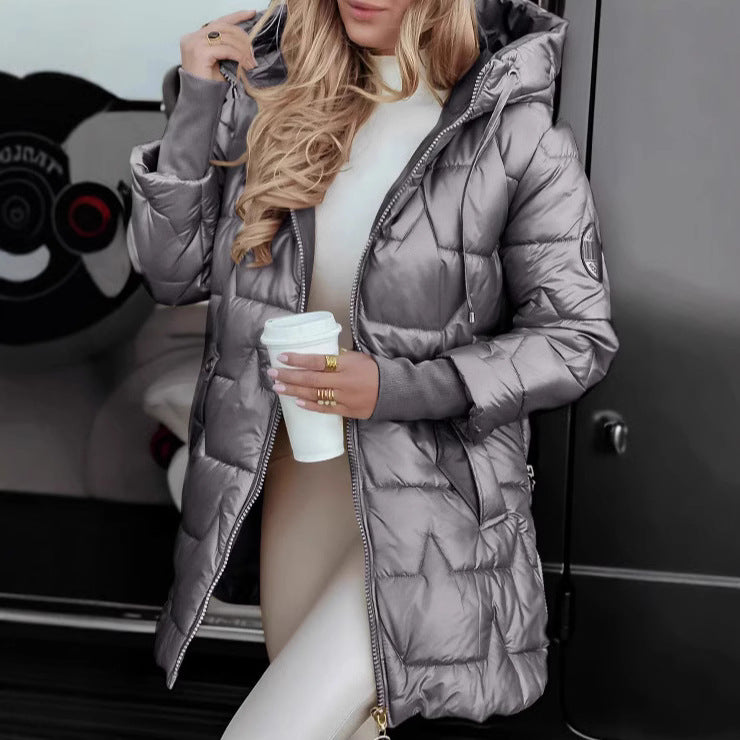 New Charming Winter Hooded Cotton Mid-length Coats
