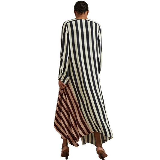 Women's Long-sleeved Dress Loose Striped Design Sense Dresses