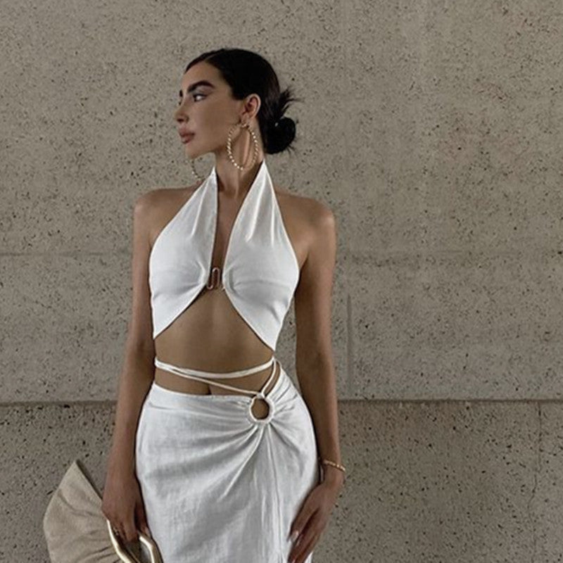 Women's Summer Sexy Design Sense Hooks Backless Tops