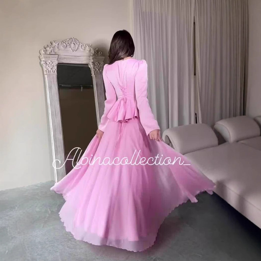 Women's Summer Simple Elegant Graceful Long Sleeve Dresses