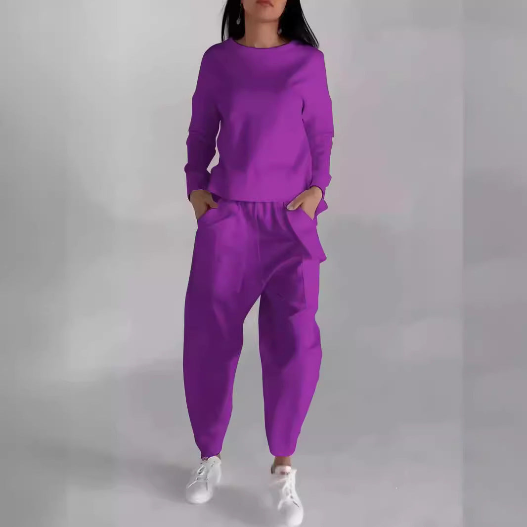 Beautiful Women's Irregular Design Long-sleeved Harem Fashion Casual Suit