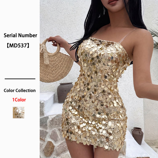 Women's Sexy Slim Hip Sequin Female Dress