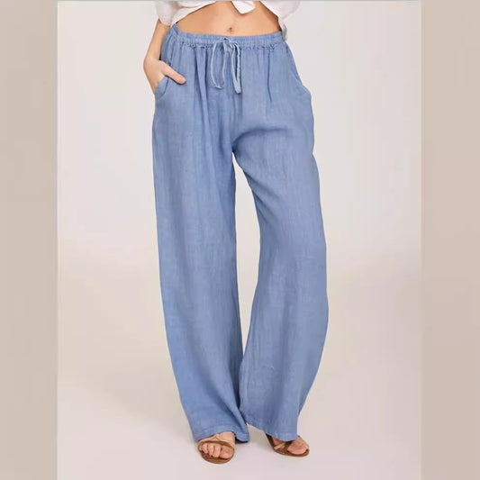 Women's Casual Cotton Linen Loose Yoga Trousers Pants