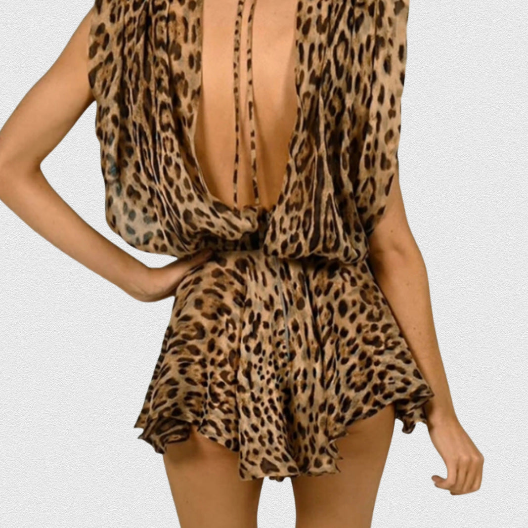 Leopard Print Summer Sexy Dress Chiffon Dresses