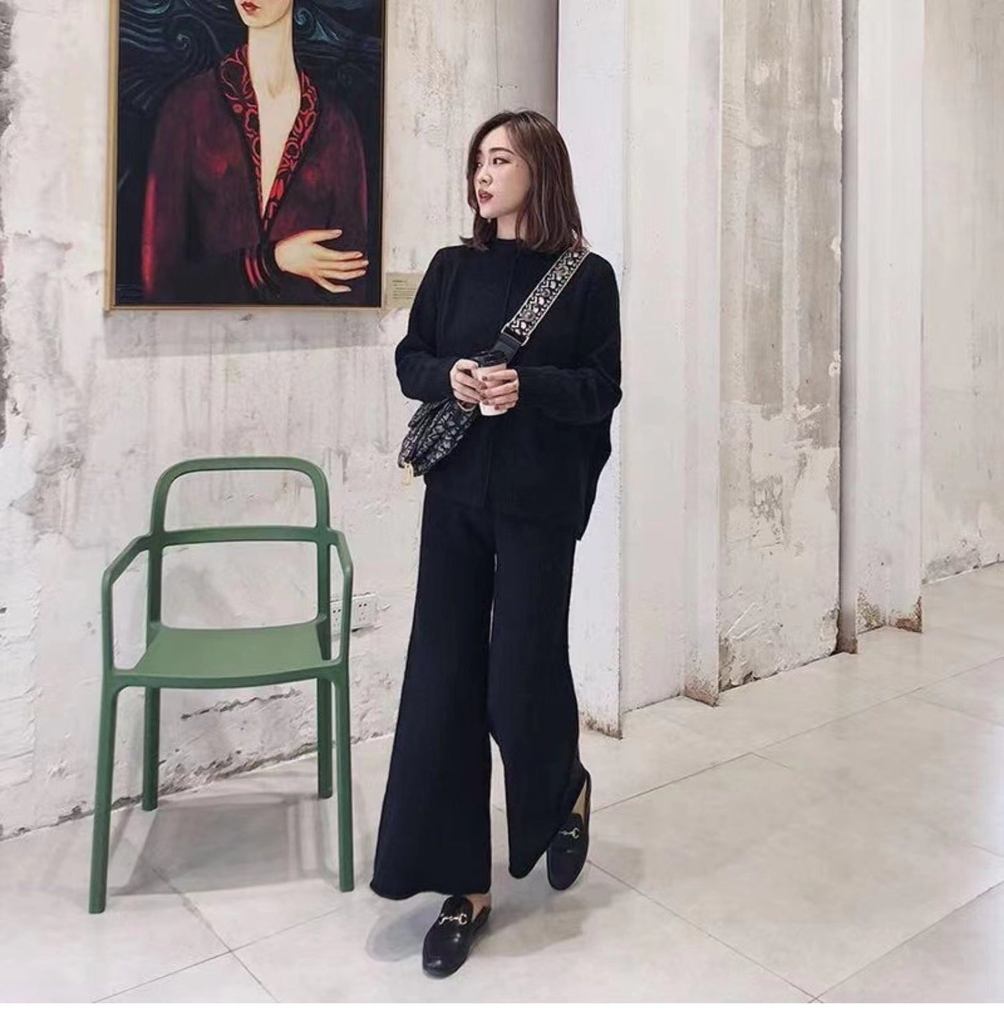 Women's Fashion Set Retro Style Fashionable Split Suits