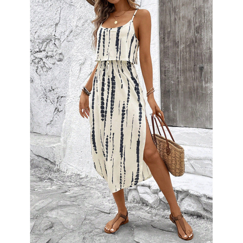 New Attractive Versatile Graceful Printing Slip Dress