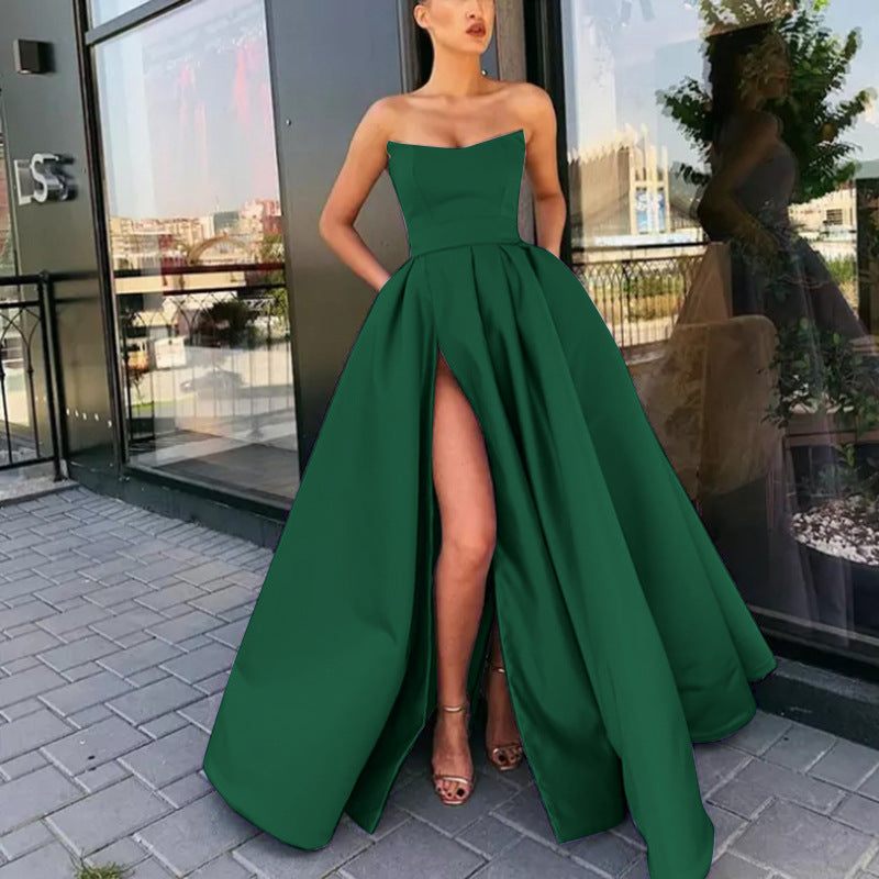 Dress Performance Sexy Tube Split Long Wedding Dresses