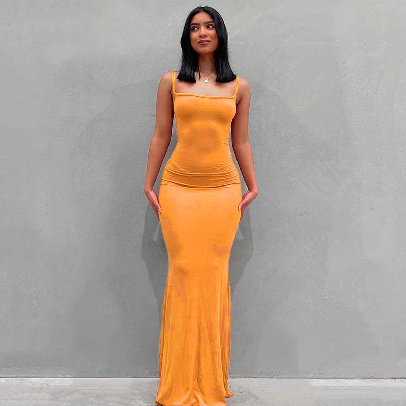 Women's Casual Slim Strap Home Long Dress