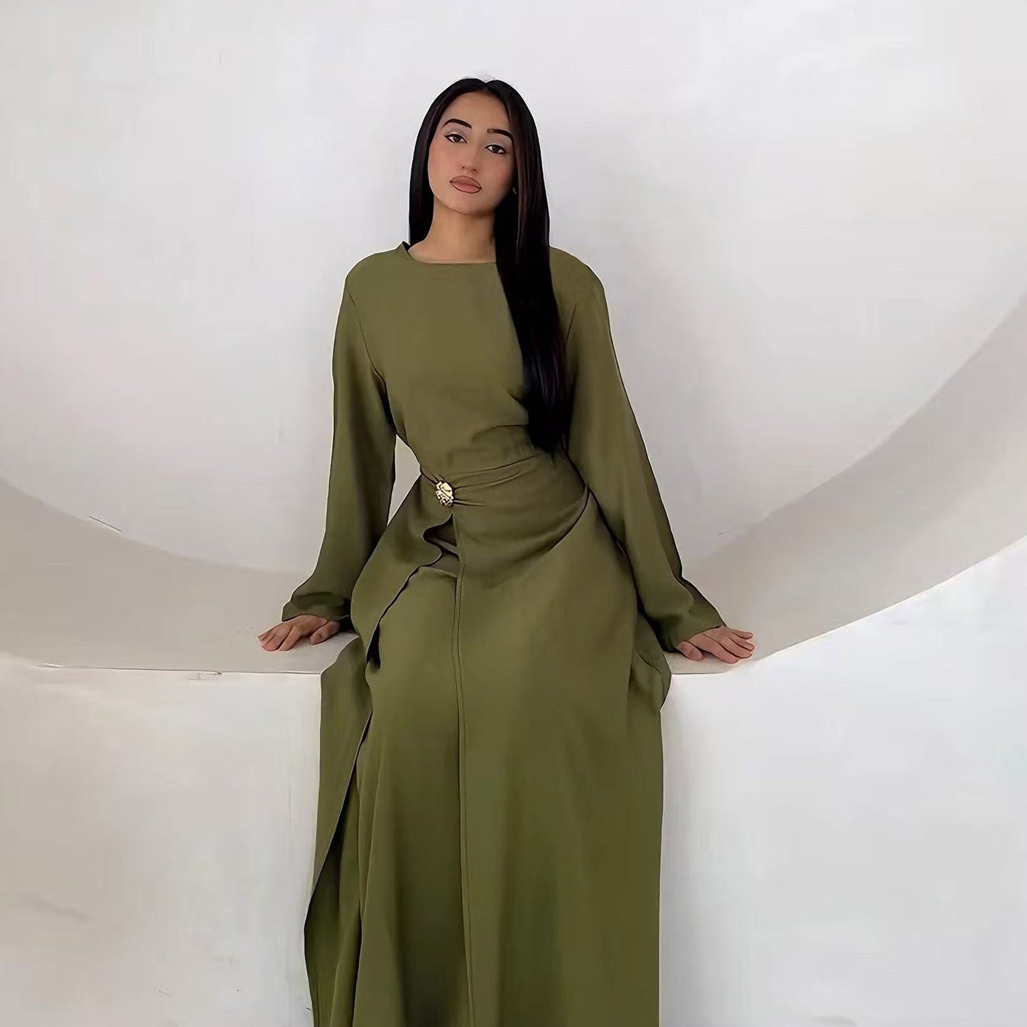 Unique Turkey Solid Color Simple Dress Dresses