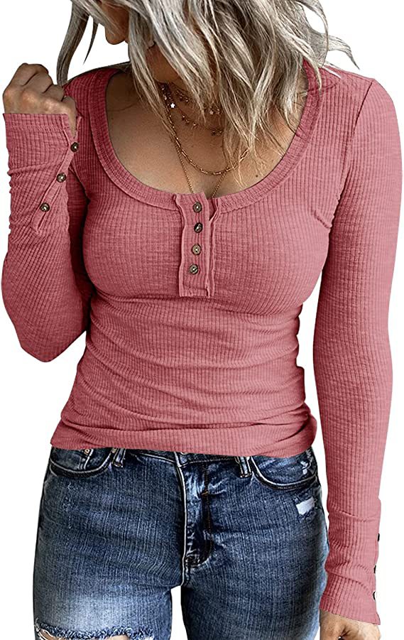 Women's Autumn Button Color Long Sleeve T-shirt Blouses