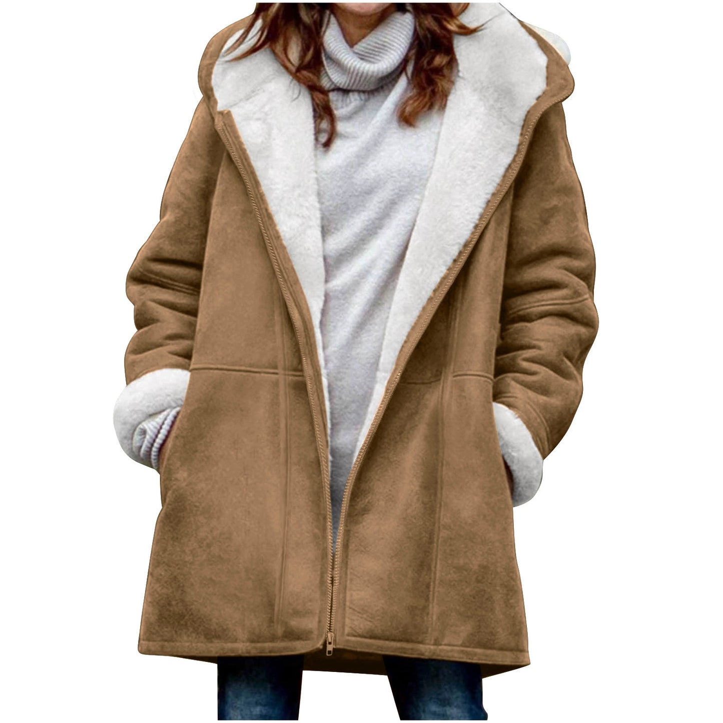 Women's Casual Loose Veet Thickened Solid Color Coats