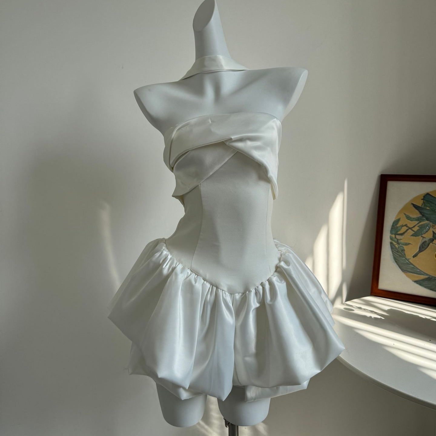 Pure White Halter Slim Tube Dress Dresses