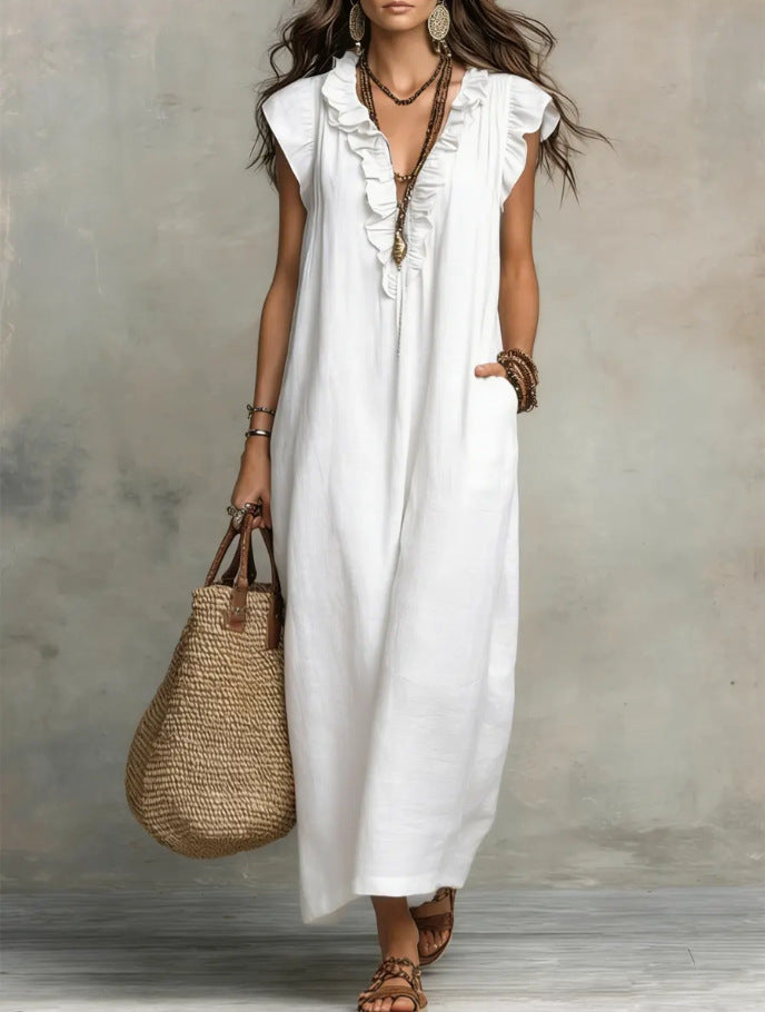 Glamorous Women's Loose Sleeveless Bohemian Summer Dress