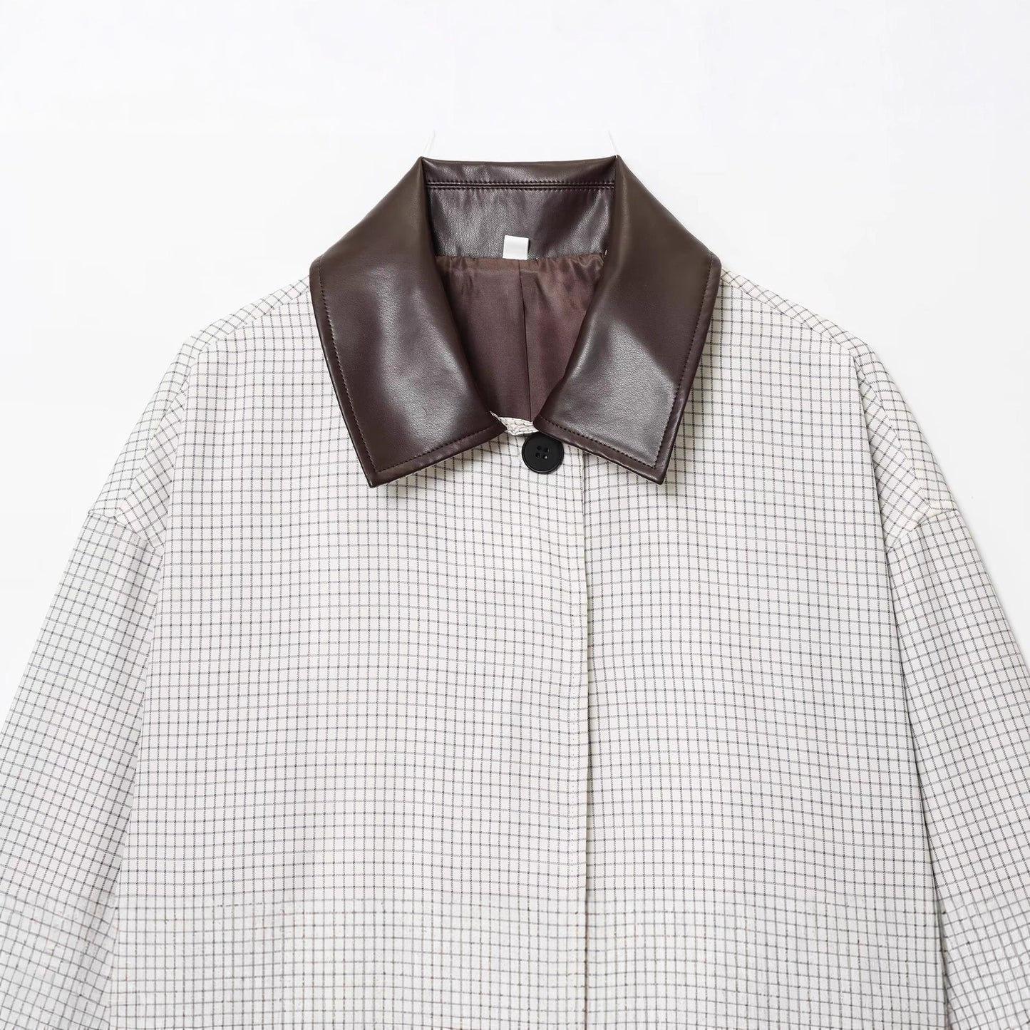 Women's Fashion Casual Leather Collar Trench Coats