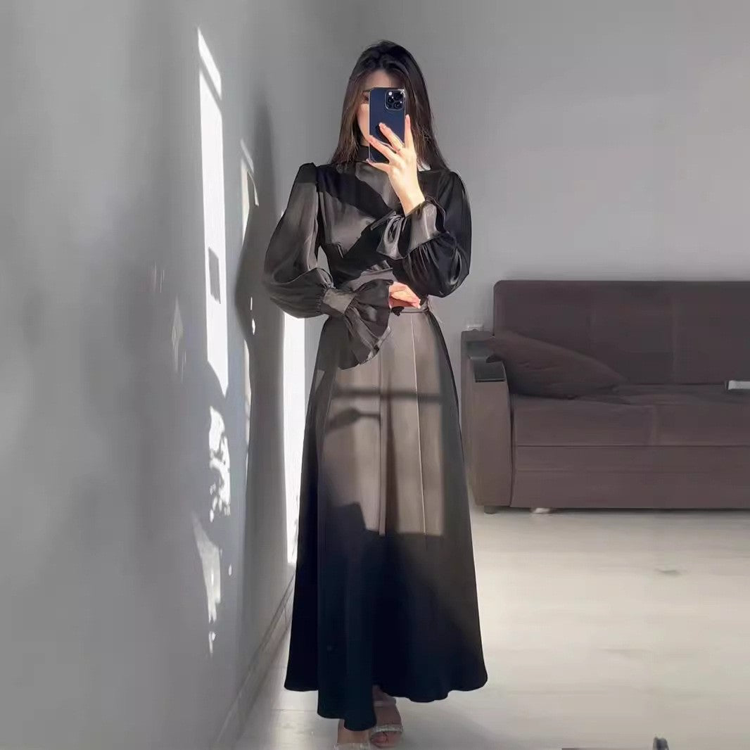 Waist Puff Solid Color Fairy Style Dresses