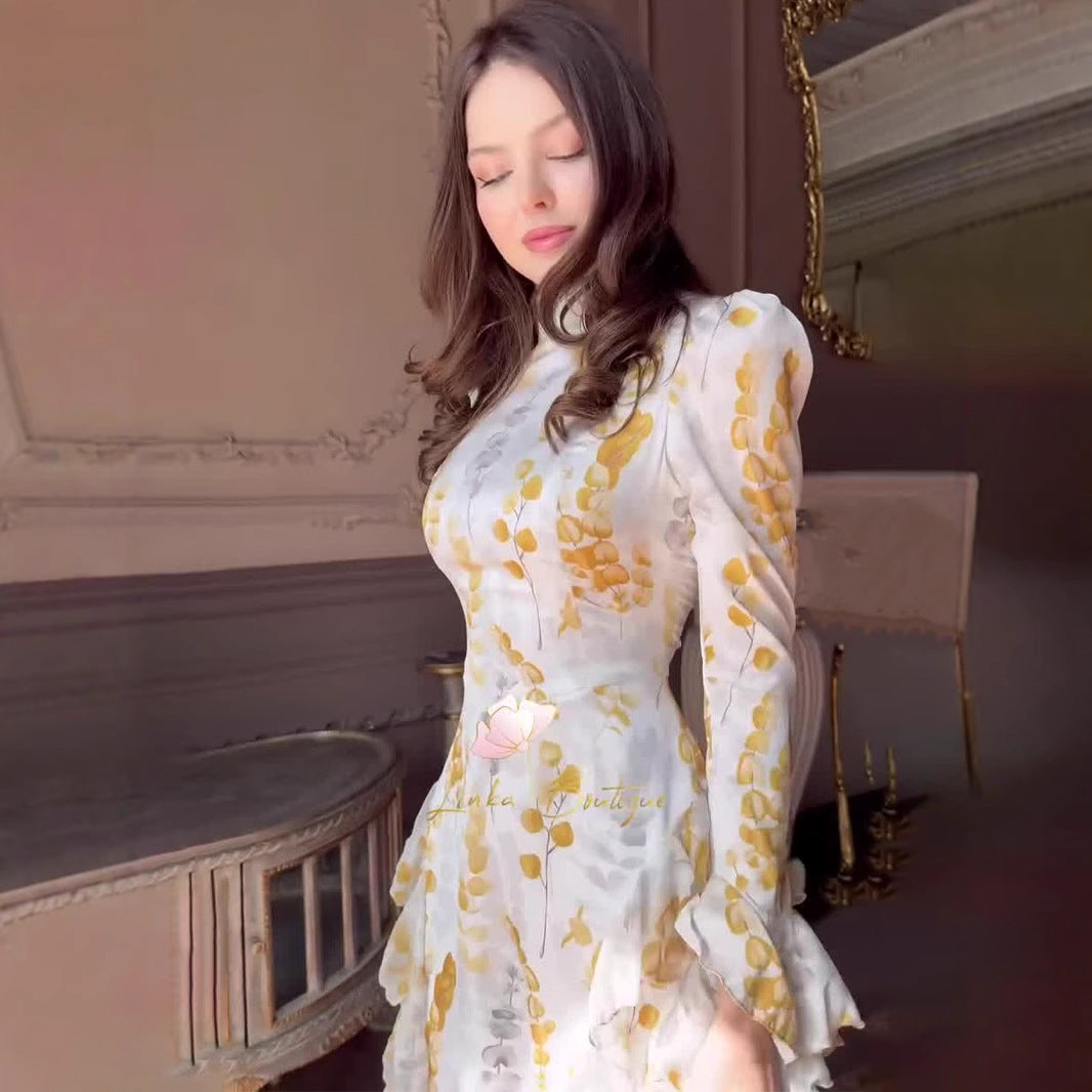 Women's Elegant Temperament Long Sleeve Dress Soft Dresses